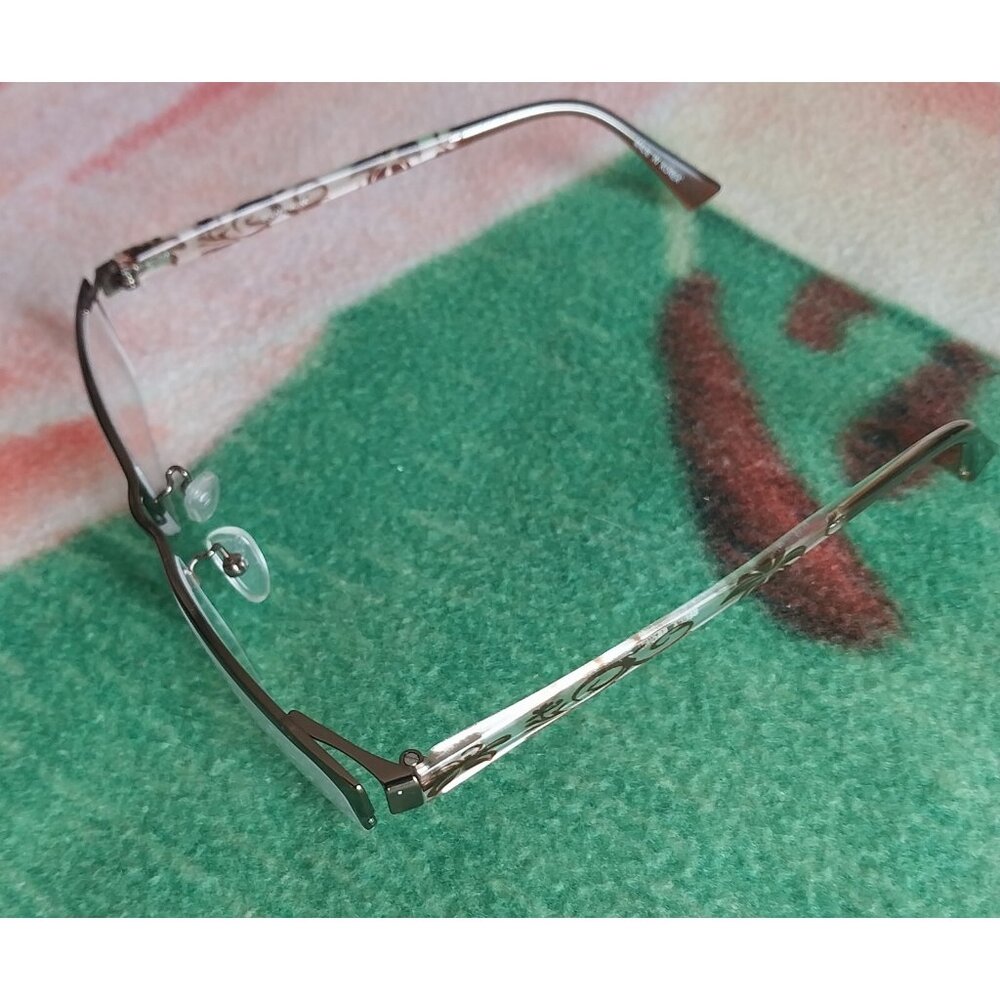 Serafina Becca Brown Eyeglass Frames Half Rimless 53-17-140 - Picture 5 of 8